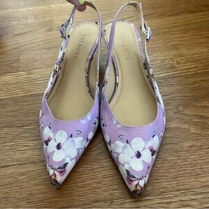 Talbots Lavender Floral Slingback Heels